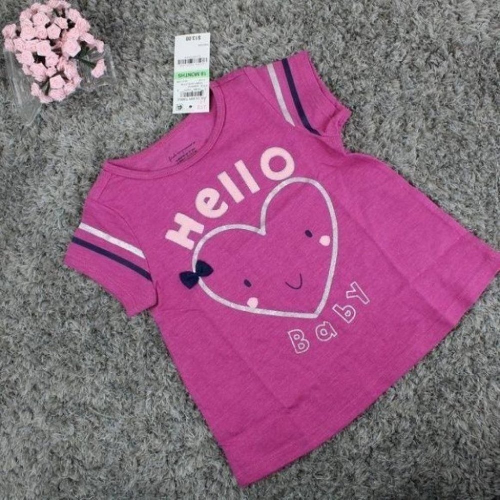First Impressions Girl Hello-Print T-Shirt 18M